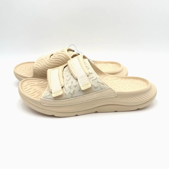 HOKA One One Ora Luxe Recovery Slide Sandals Men\'s Size 14 Shortbread / Eggnog main image 10